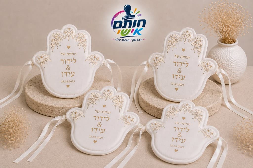 פד יד לחינה ממותג אישית בצורת חמסה