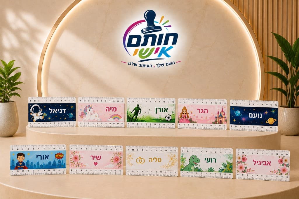 סרגל ממותג עם שם ועיצוב אישי