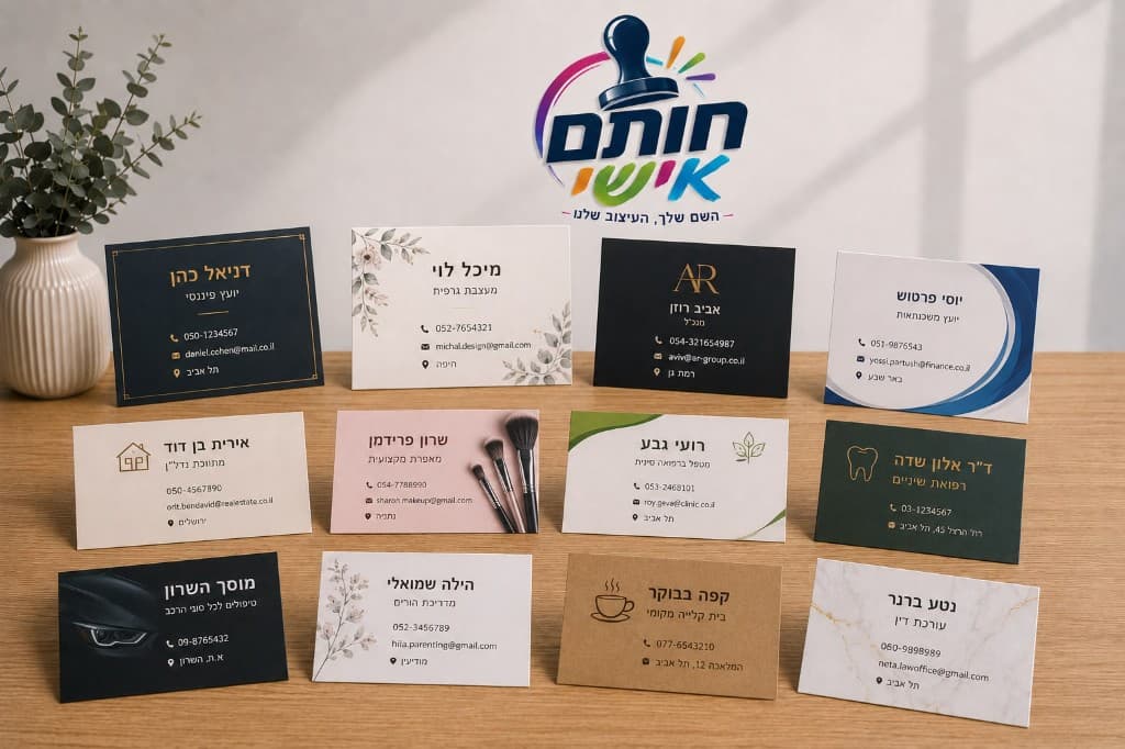 כרטיסי ביקור ממותגים במגוון עיצובים