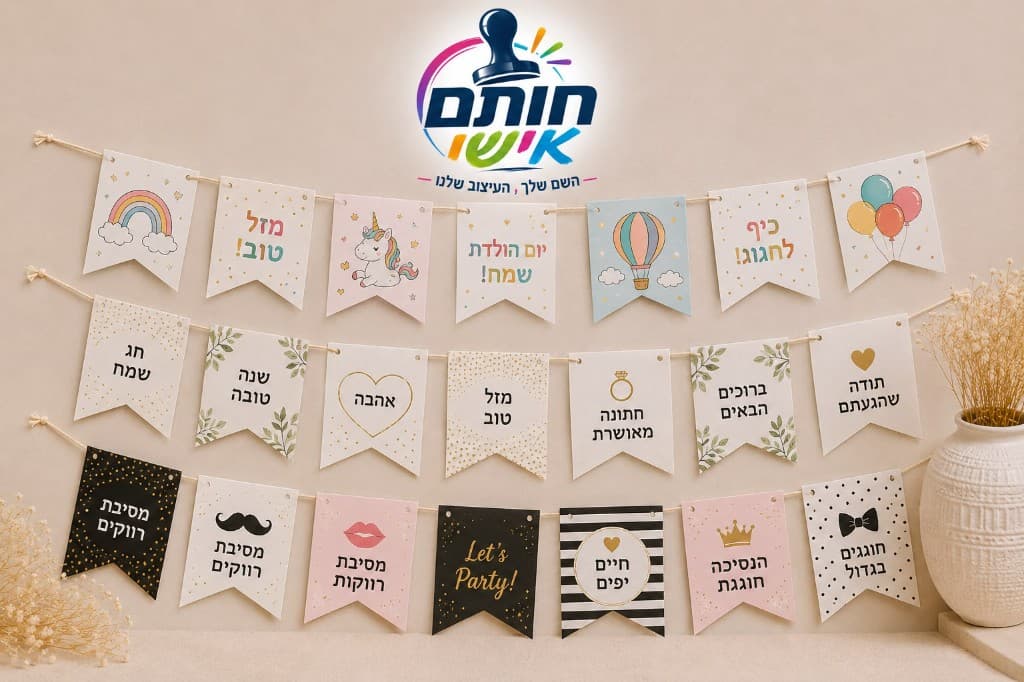 שרשראות דגלים עם מיתוג אישי